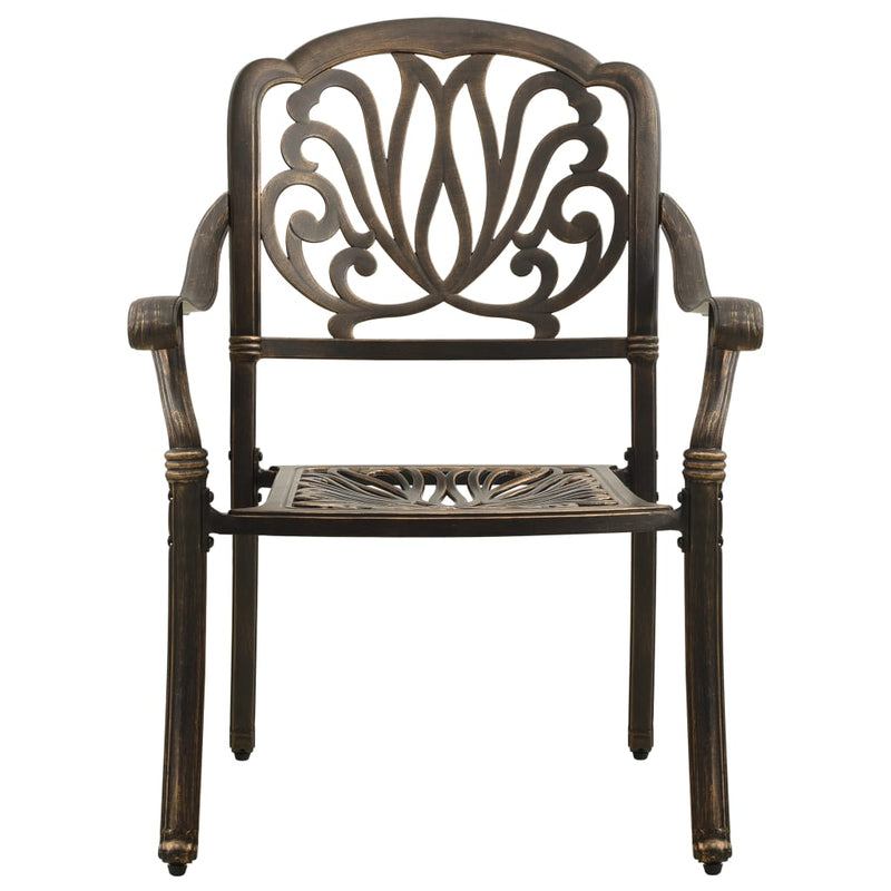 3 Piece Bistro Set Bronze Cast Aluminium Payday Deals