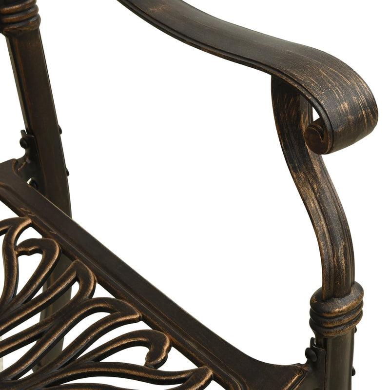 3 Piece Bistro Set Bronze Cast Aluminium Payday Deals