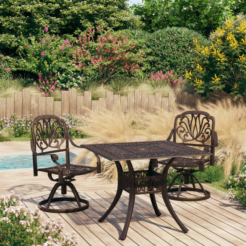 3 Piece Bistro Set Cast Aluminium Bronze Payday Deals