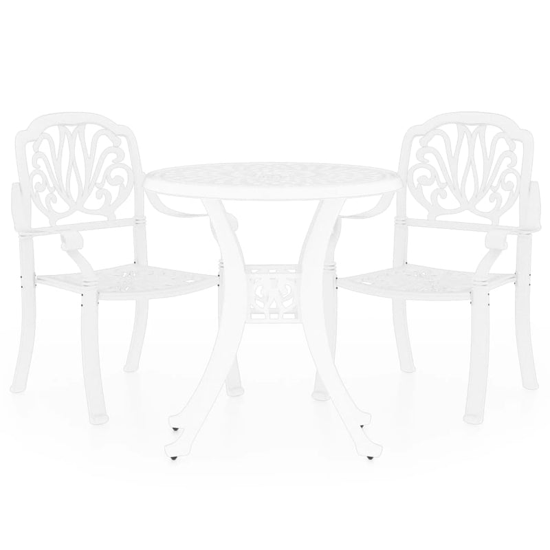 3 Piece Bistro Set Cast Aluminium White Payday Deals