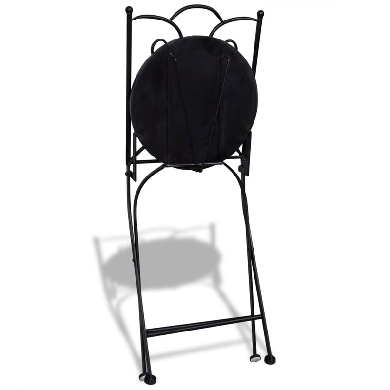 3 Piece Bistro Set Ceramic Tile Black and White Payday Deals