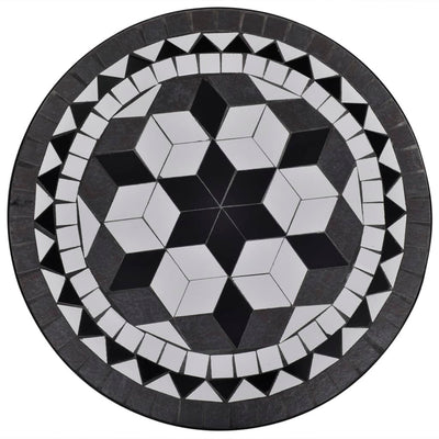 3 Piece Bistro Set Ceramic Tile Black and White Payday Deals