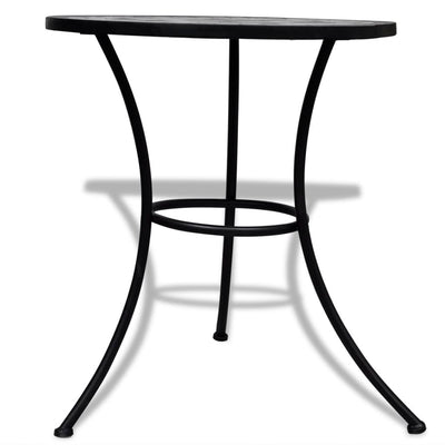 3 Piece Bistro Set Ceramic Tile Black and White Payday Deals