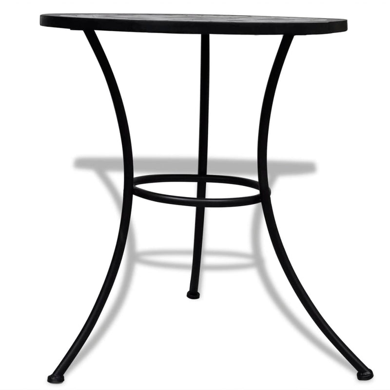 3 Piece Bistro Set Ceramic Tile Black and White Payday Deals
