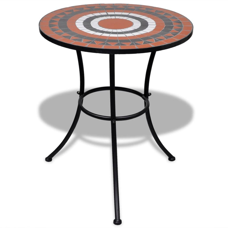 3 Piece Bistro Set Ceramic Tile Terracotta and White Payday Deals