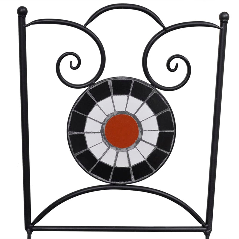 3 Piece Bistro Set Ceramic Tile Terracotta and White Payday Deals