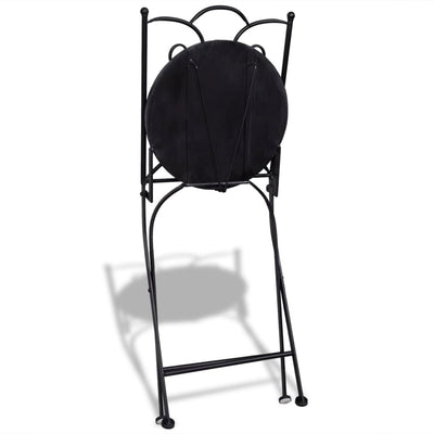 3 Piece Bistro Set Ceramic Tile Terracotta and White Payday Deals