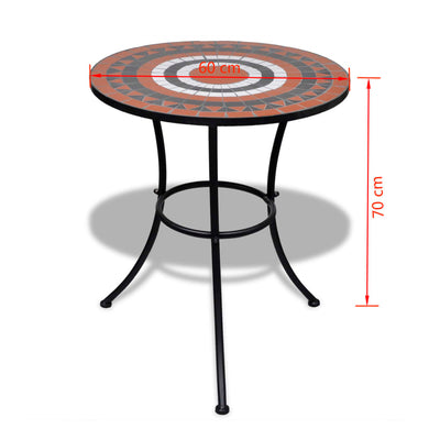 3 Piece Bistro Set Ceramic Tile Terracotta and White Payday Deals