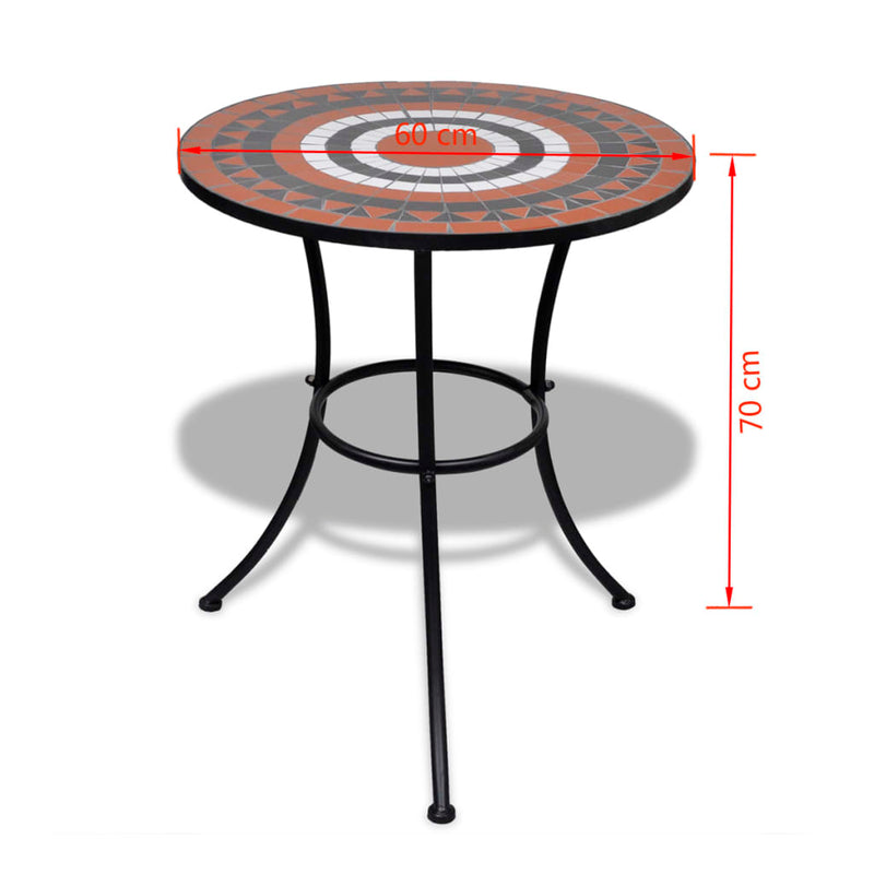 3 Piece Bistro Set Ceramic Tile Terracotta and White Payday Deals