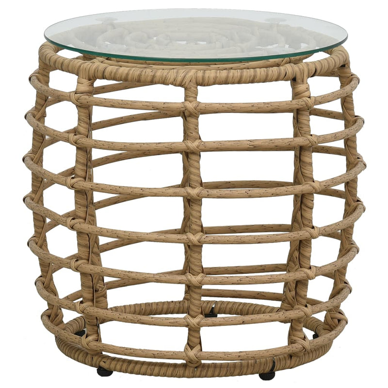 3 Piece Bistro Set Poly Rattan Oak Payday Deals