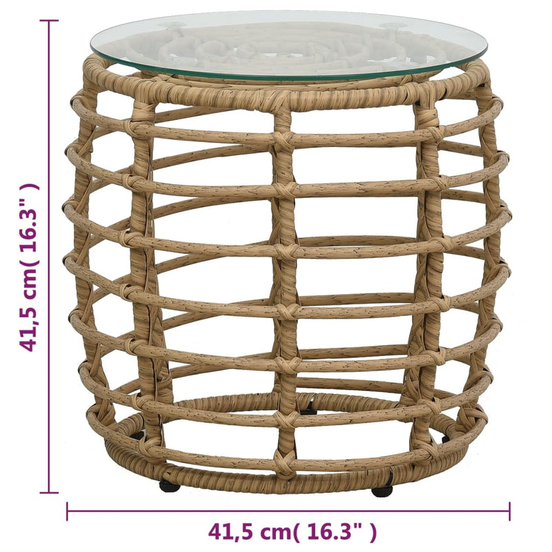 3 Piece Bistro Set Poly Rattan Oak Payday Deals