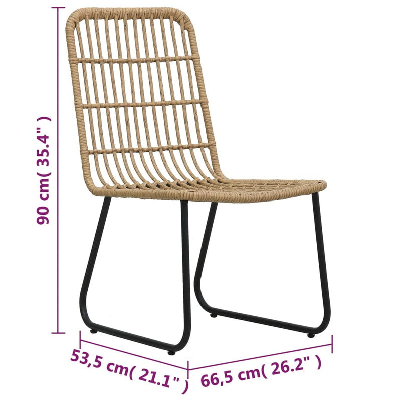 3 Piece Bistro Set Poly Rattan Oak Payday Deals