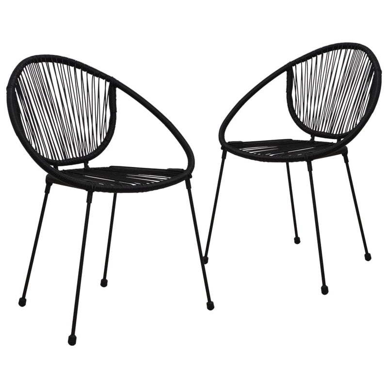 3 Piece Bistro Set PVC Rattan Black Payday Deals