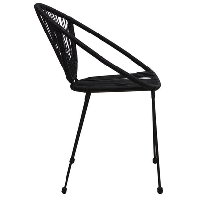 3 Piece Bistro Set PVC Rattan Black Payday Deals