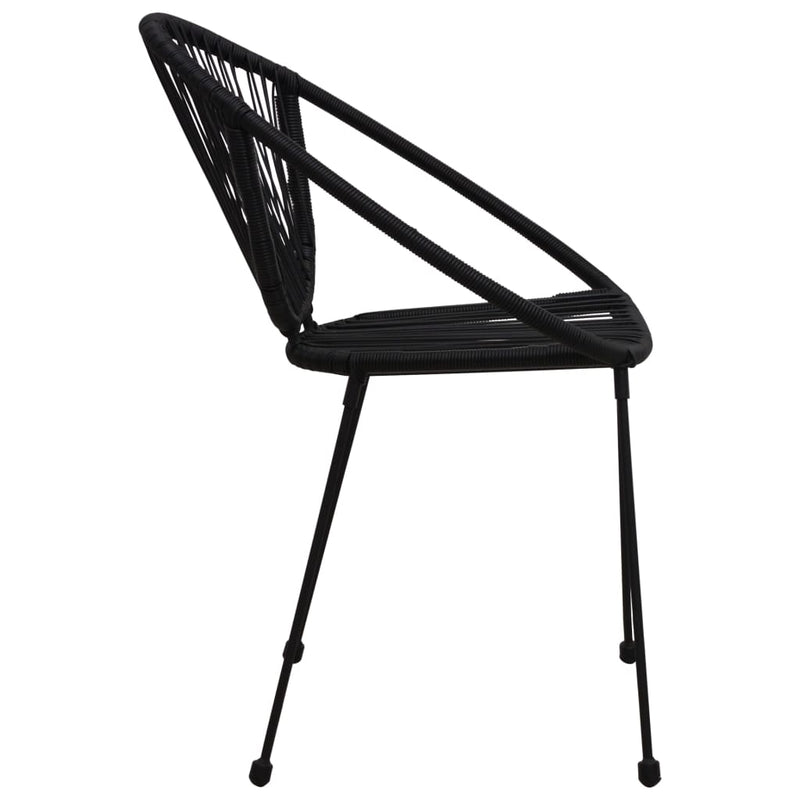 3 Piece Bistro Set PVC Rattan Black Payday Deals