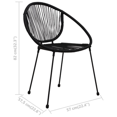 3 Piece Bistro Set PVC Rattan Black Payday Deals