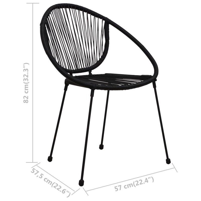 3 Piece Bistro Set PVC Rattan Black Payday Deals