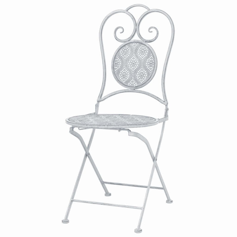 3 Piece Bistro Set Steel Greyish White Payday Deals