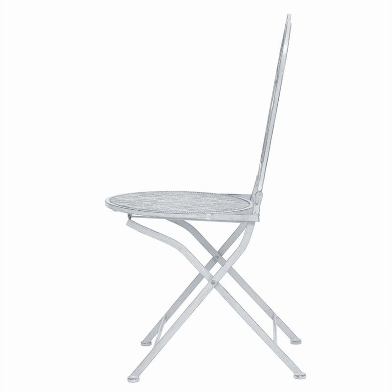 3 Piece Bistro Set Steel Greyish White Payday Deals