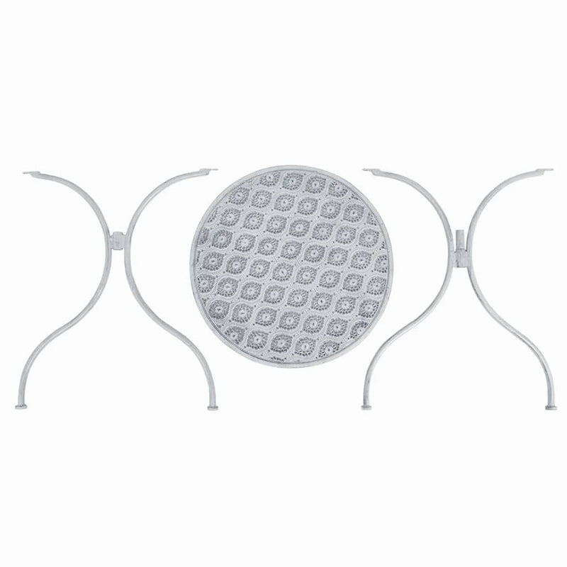 3 Piece Bistro Set Steel Greyish White Payday Deals