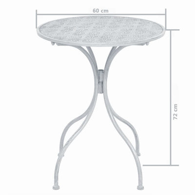 3 Piece Bistro Set Steel Greyish White Payday Deals
