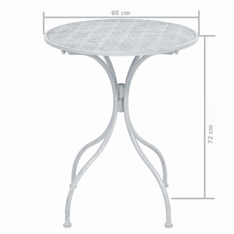 3 Piece Bistro Set Steel Greyish White Payday Deals