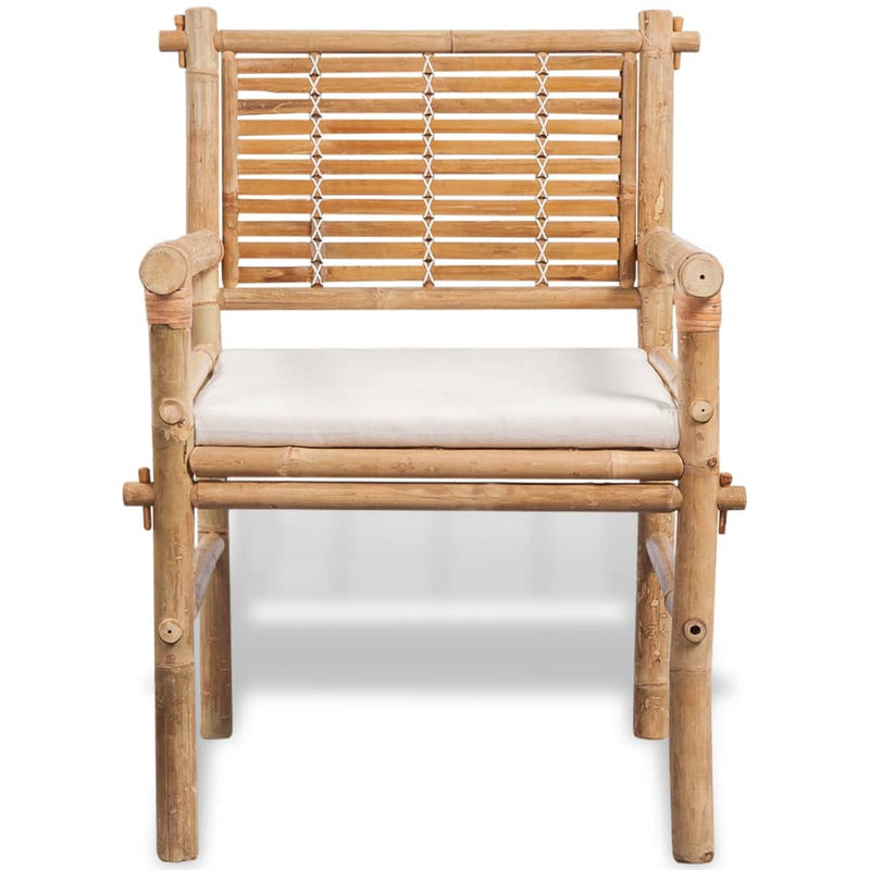 3 Piece Bistro Set with Cushions Bamboo Payday Deals