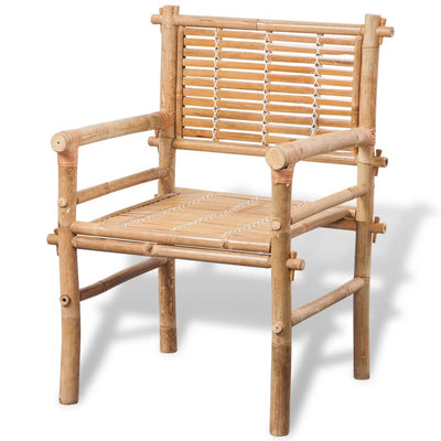 3 Piece Bistro Set with Cushions Bamboo Payday Deals