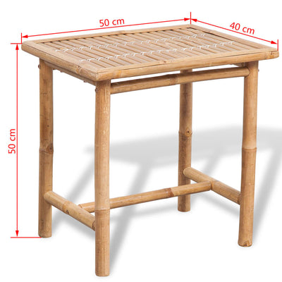 3 Piece Bistro Set with Cushions Bamboo Payday Deals