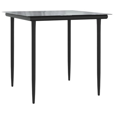 3 Piece Bistro Set with Cushions Black Poly Rattan Payday Deals