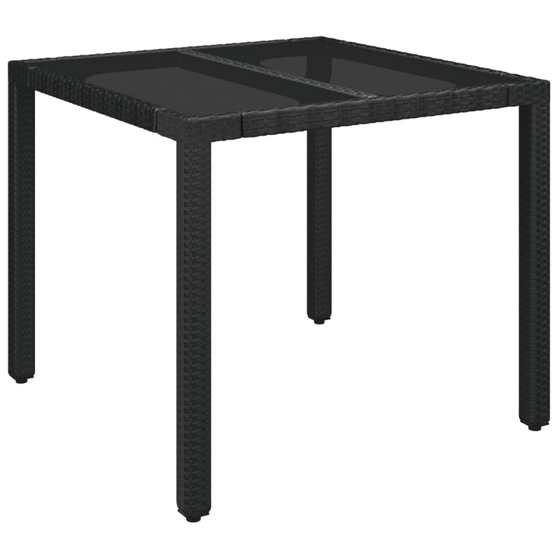3 Piece Bistro Set with Cushions Black Poly Rattan Payday Deals