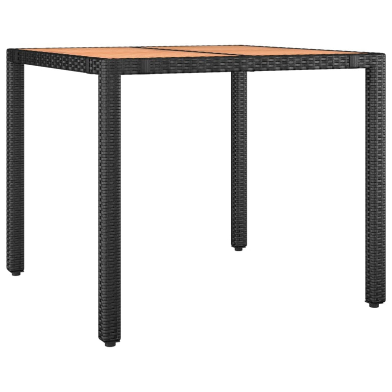 3 Piece Bistro Set with Cushions Black Poly Rattan Payday Deals