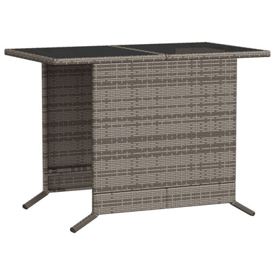 3 Piece Bistro Set with Cushions Grey Poly Rattan Payday Deals