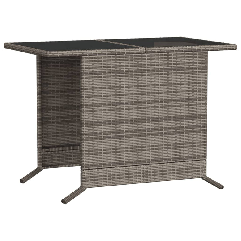 3 Piece Bistro Set with Cushions Grey Poly Rattan Payday Deals