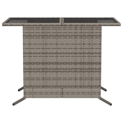 3 Piece Bistro Set with Cushions Grey Poly Rattan Payday Deals