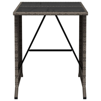 3 Piece Bistro Set with Cushions Grey Poly Rattan Payday Deals