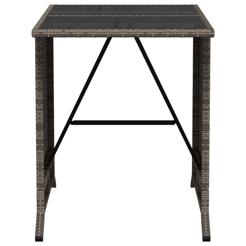 3 Piece Bistro Set with Cushions Grey Poly Rattan Payday Deals