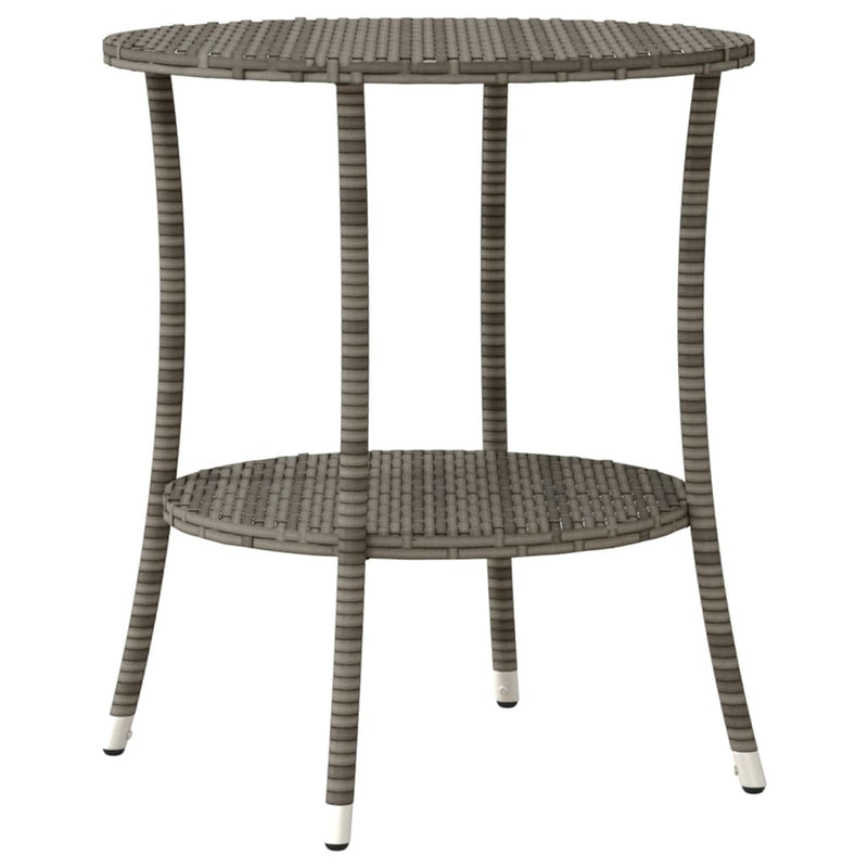 3 Piece Bistro Set with Cushions Grey Poly Rattan Payday Deals