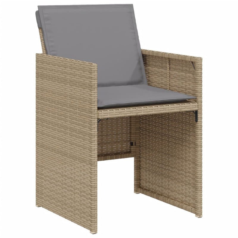 3 Piece Bistro Set with Cushions Mix Beige Poly Rattan Payday Deals