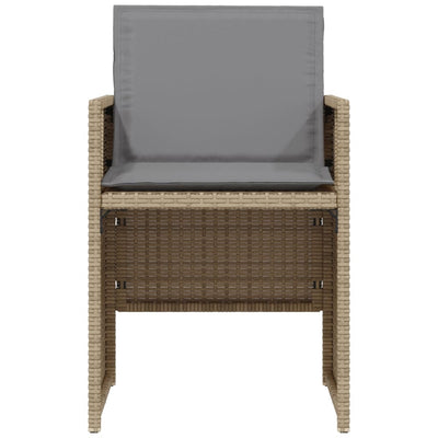 3 Piece Bistro Set with Cushions Mix Beige Poly Rattan Payday Deals