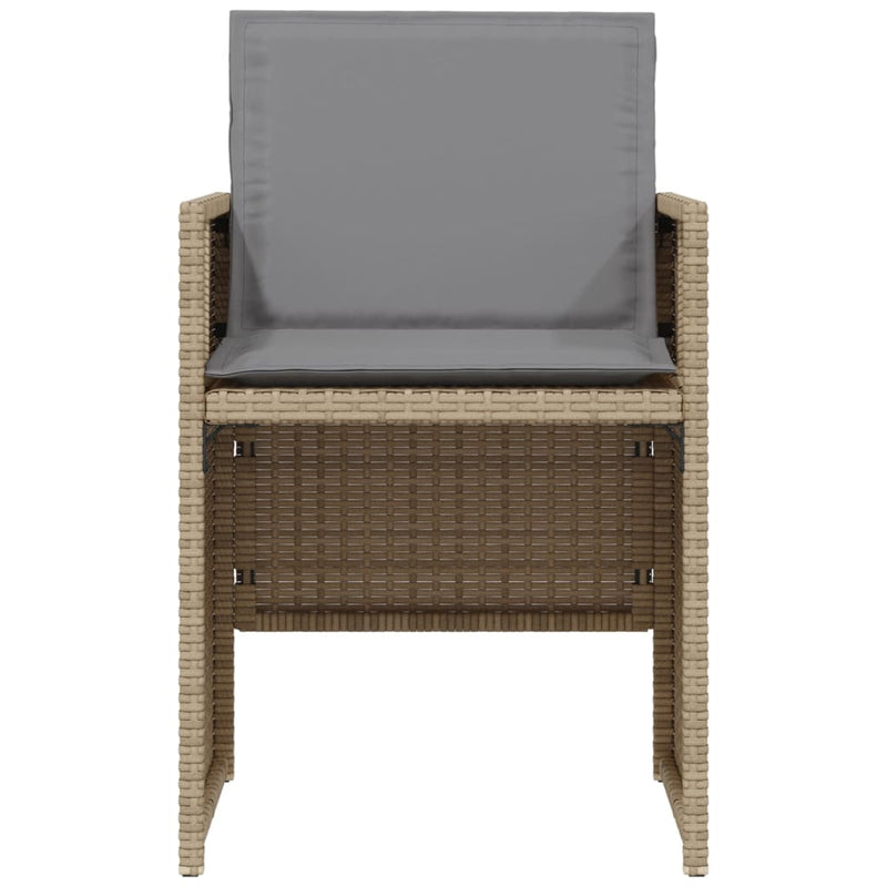 3 Piece Bistro Set with Cushions Mix Beige Poly Rattan Payday Deals