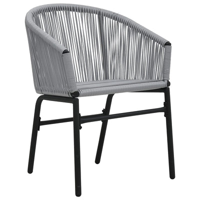3 Piece Bistro Set with Cushions PE Rattan Grey Payday Deals