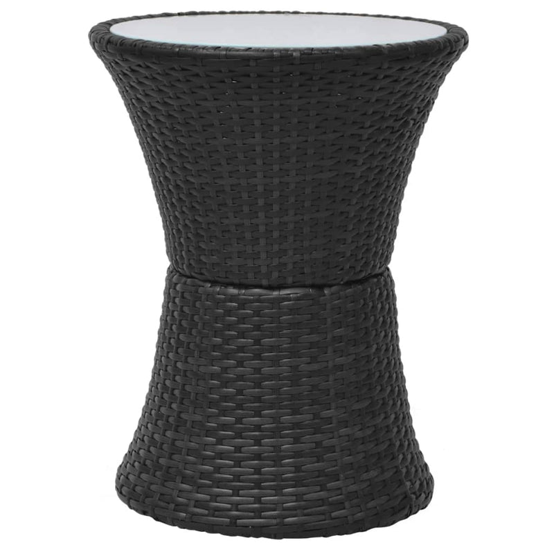 3 Piece Bistro Set with Cushions Poly Rattan Black Payday Deals