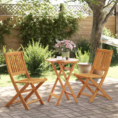 3 Piece Folding Bistro Set Solid Wood Acacia Payday Deals