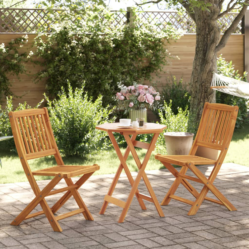 3 Piece Folding Bistro Set Solid Wood Acacia Payday Deals