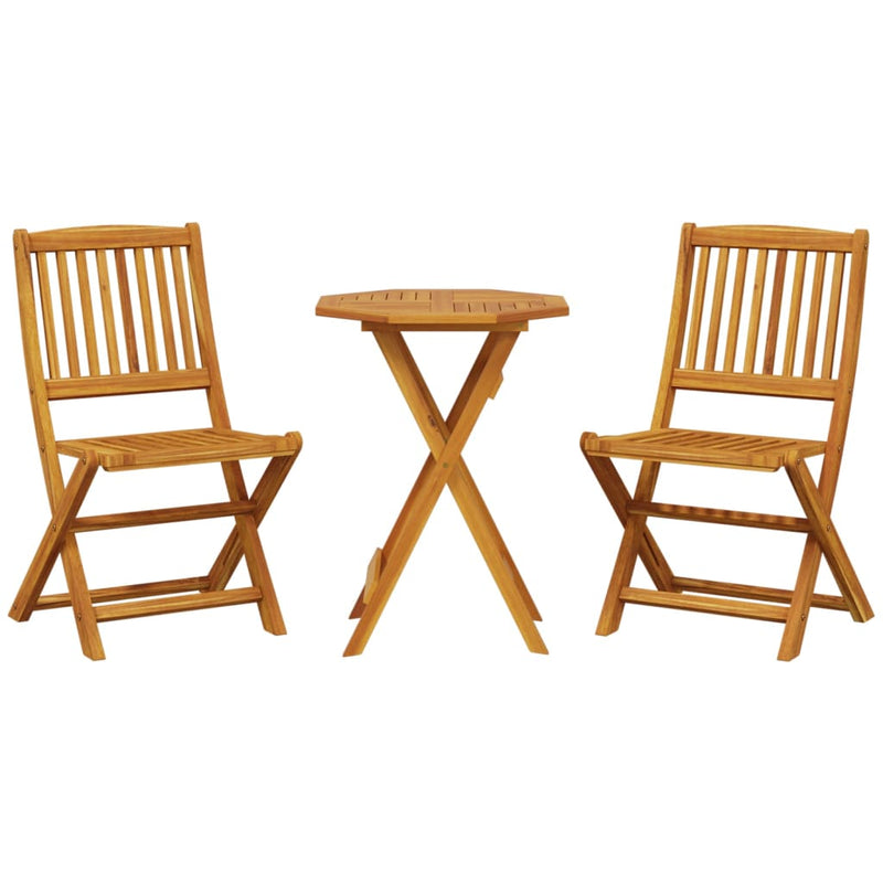 3 Piece Folding Bistro Set Solid Wood Acacia Payday Deals