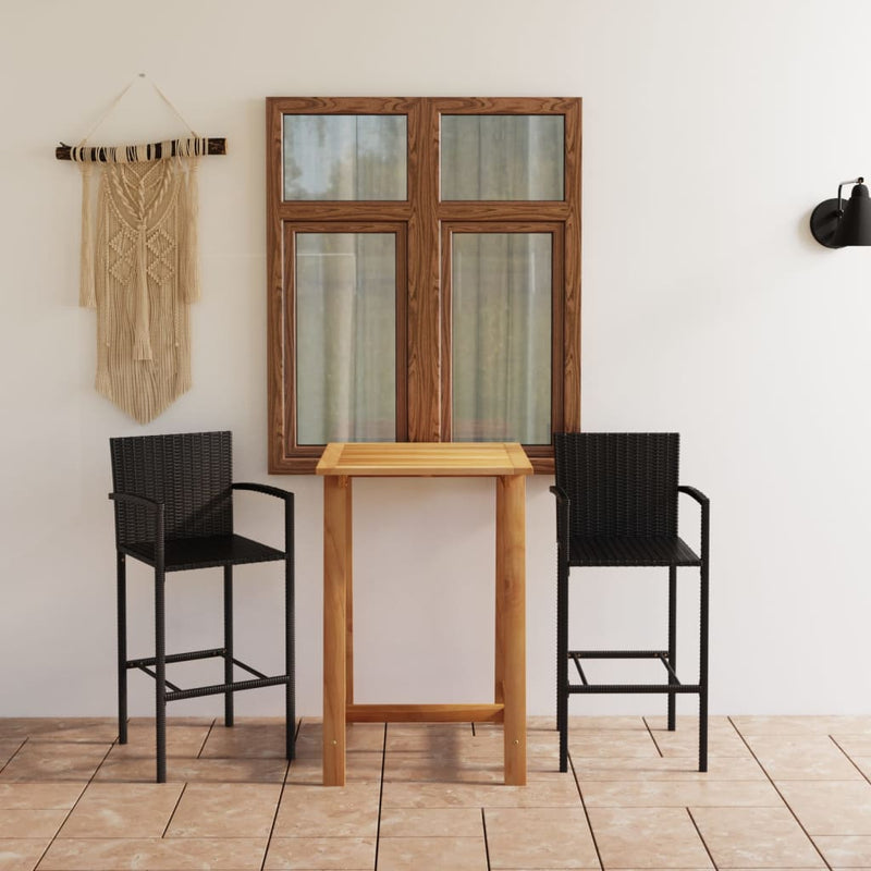 3 Piece Garden Bar Set Black Payday Deals