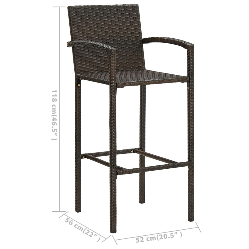 3 Piece Garden Bar Set Black Payday Deals
