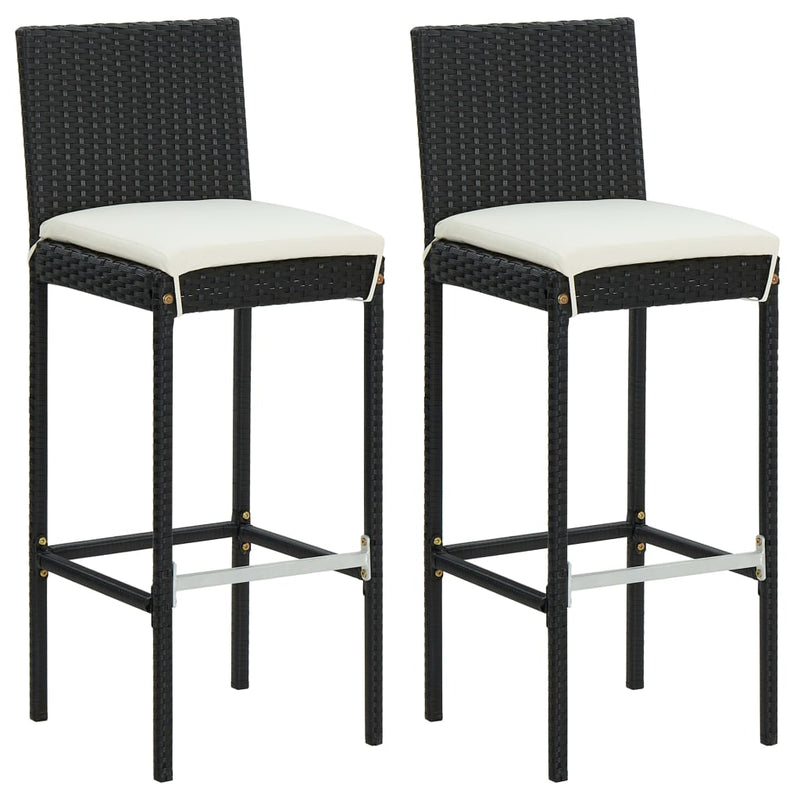 3 Piece Garden Bar Set with Cushions Black Payday Deals
