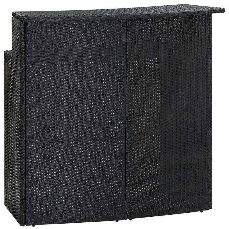 3 Piece Garden Bar Set with Cushions Black Payday Deals